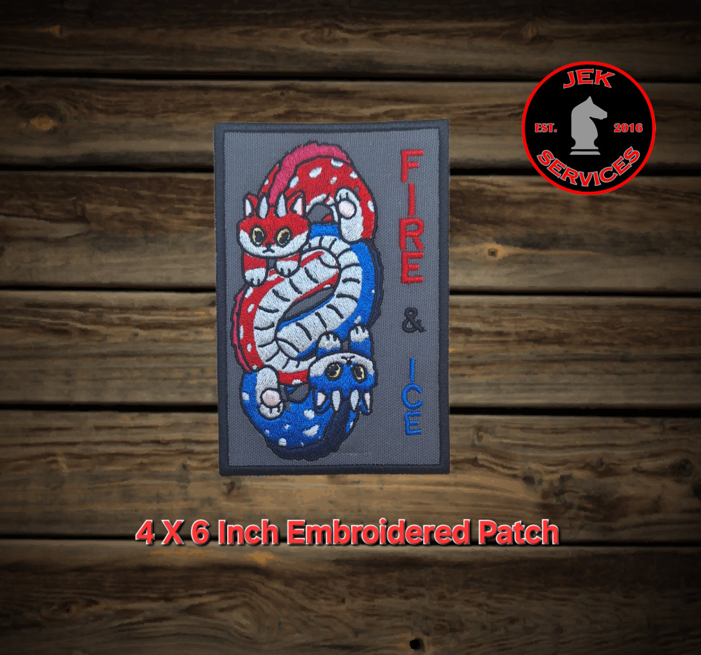 Double Dragon - Cat Edition - Fire & Ice - Embroidered Patch