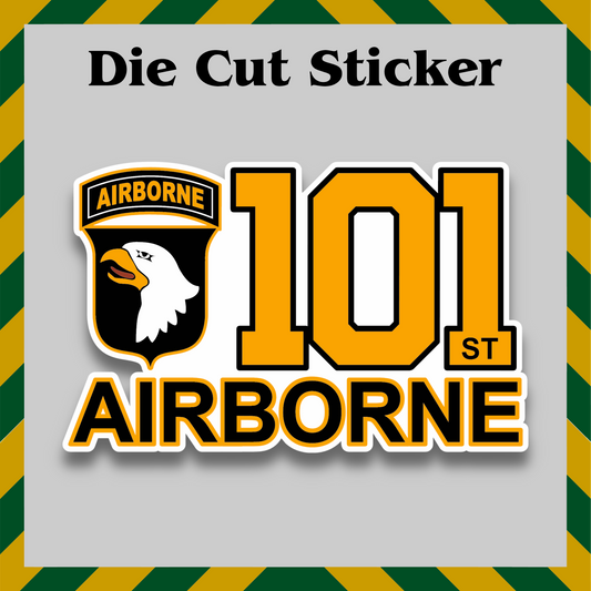 101st Airborne Division Sticker – Army Veteran Vinyl Decal, Waterproof Military