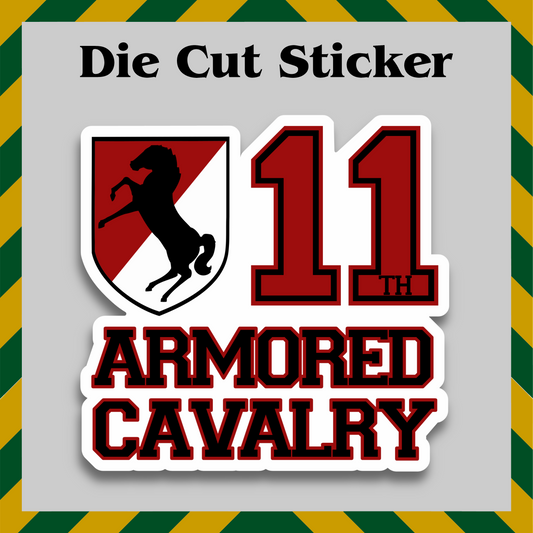 11th Armored Cavalry Sticker – Army Veteran Vinyl Decal, Waterproof Military