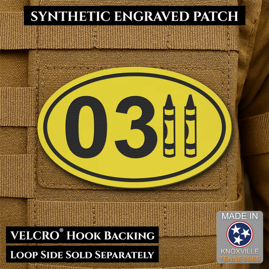 USMC 0311 Marine Infantry Crayon Morale Patch, 1.8x3" | Made in USA | VELCRO® Brand Hook Backing