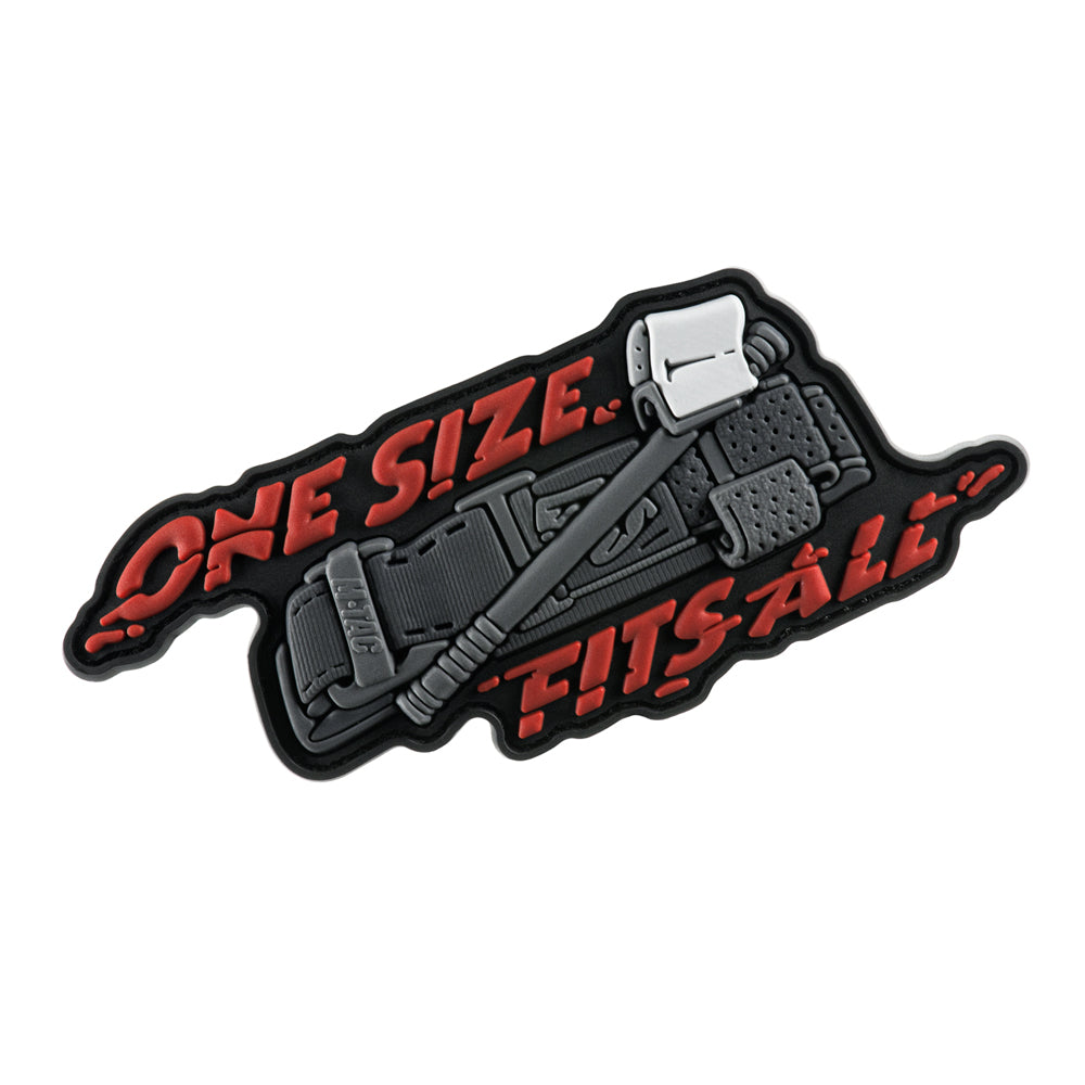M-Tac One Size Fits All PVC morale patch featuring a tactical tourniquet with hook and loop backing for medical and first aid gear.