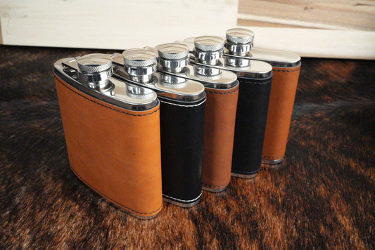 6oz. Hip Flasks: Heritage Collection Premium Leatherette® for Bourbon, Whiskey & Spirits Lovers