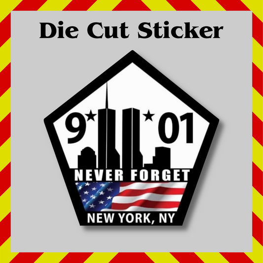 9/11 Never Forget Sticker, Pentagon & WTC Twin Towers