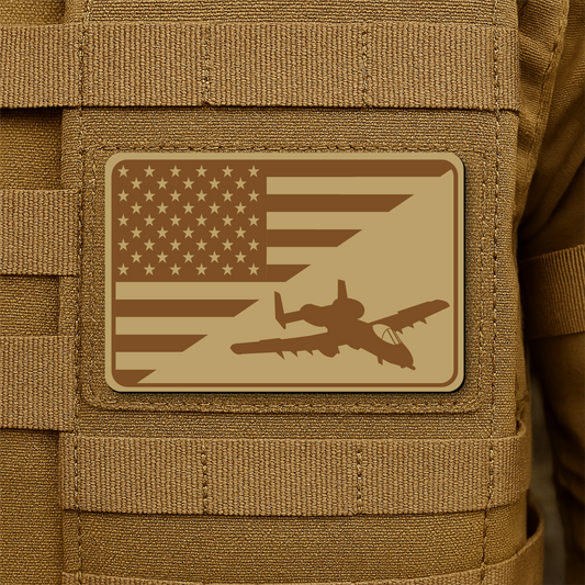 A-10 Warthog American Flag Morale Patch | Made in USA | VELCRO® Brand Hook Backing