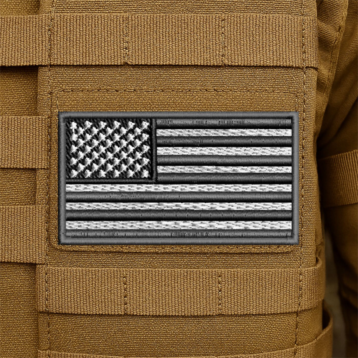 Tactical Gray American Flag Embroidered Morale Patch
