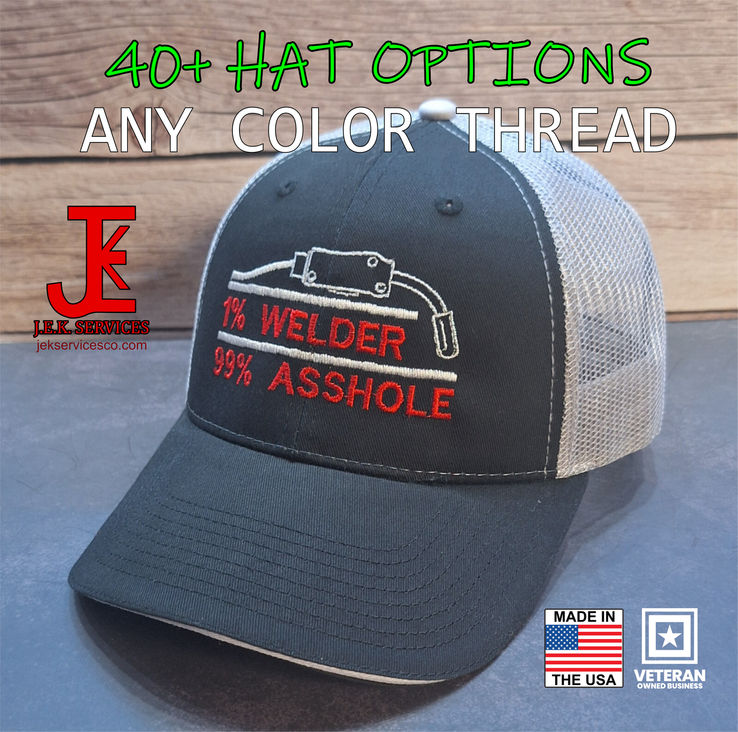 Blue Collar Welder Embroidered Snapback & Flexfit Caps