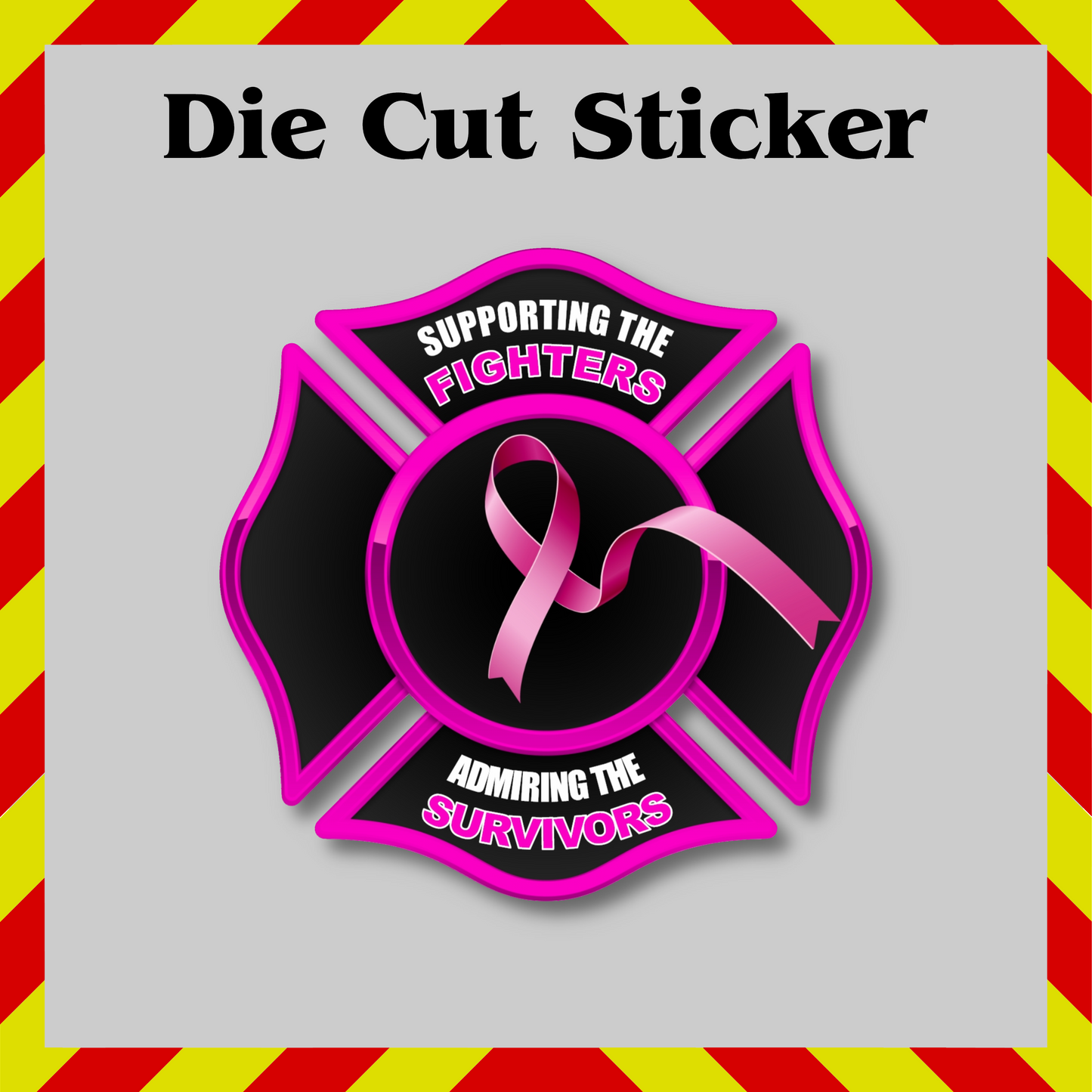 Firefighter Breast Cancer Awareness Sticker – Pink Ribbon