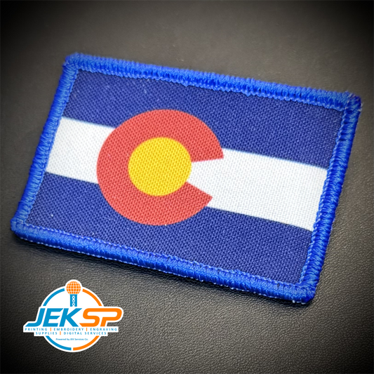 Colorado State Flag Patch, 2x3" (Full Color & Tactical) | Made in USA | VELCRO® Brand Hook Backing