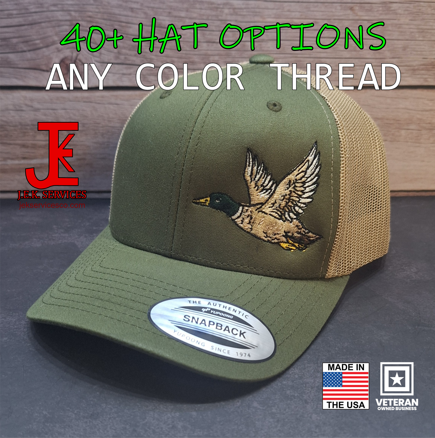 Flying Mallard Embroidered Snapback & Flexfit Caps