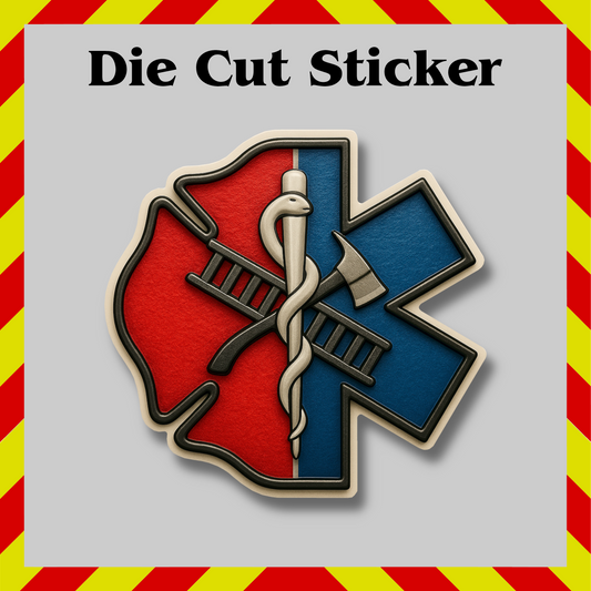Firefighter Medic Sticker – Fire/EMS Vinyl Decal, Waterproof First Responder