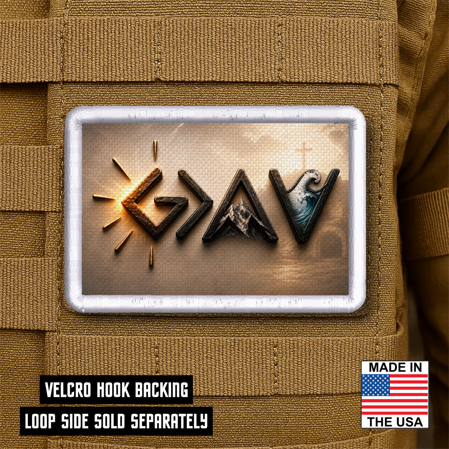 God Is Greater Than the Highs and Lows Morale Patch – Christian Faith Velcro Patch