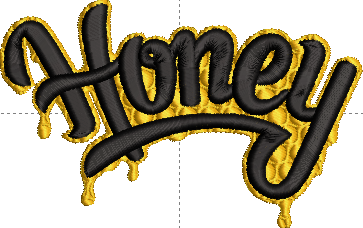 Honey Drip Embroidery Design File – Western Script Machine Embroidery Pattern Download