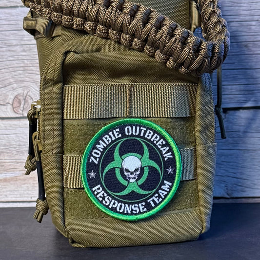 Zombie Outbreak Response Team Funny Morale Patch, 3" Round | Made in USA | VELCRO® Brand Hook Backing