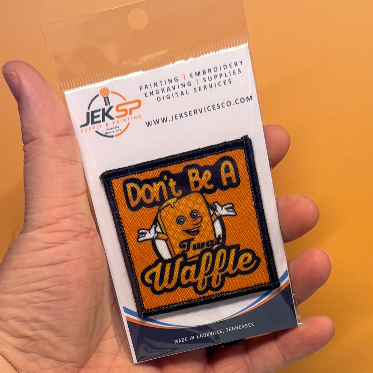 Don't Be A Twat Waffle Funny Morale Patch, 2.5" | Made in USA | VELCRO® Brand Hook Backing
