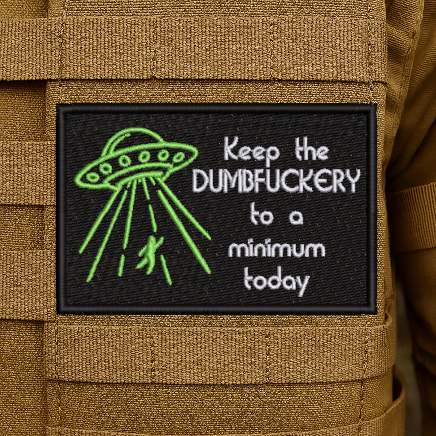 Keep the Dumbfuckery to a Minimum Funny Embroidered Morale Patch