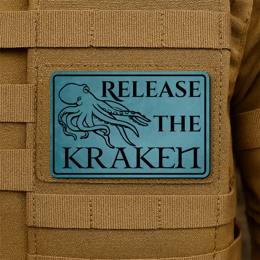 Release The Kraken Funny Nautical Morale Patch 2"x3" Hook & Loop | Made in USA