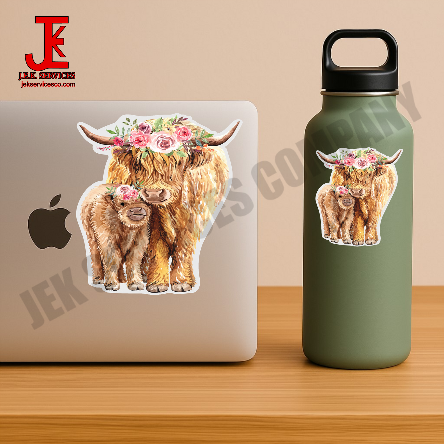 Mama Highland Cow Vinyl Sticker