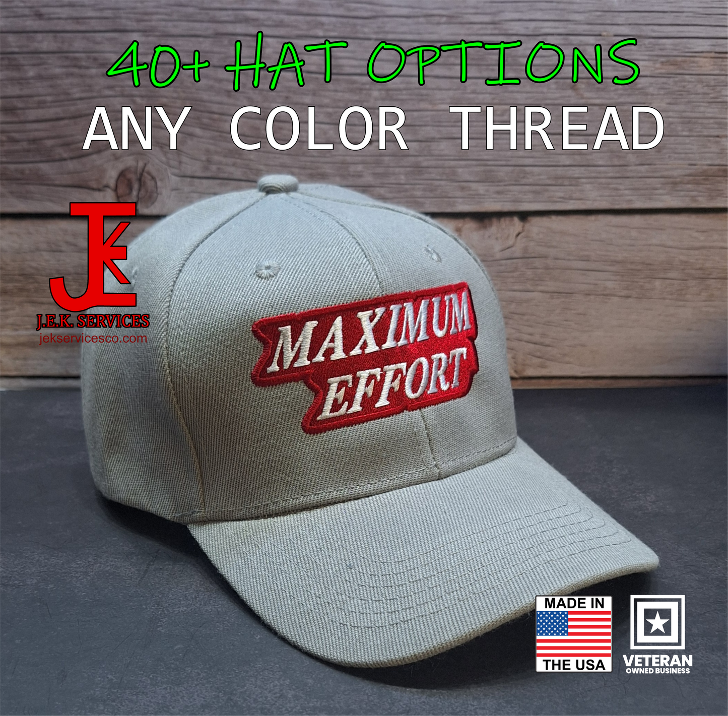 Maximum Effort Embroidered Snapback & Flexfit Caps