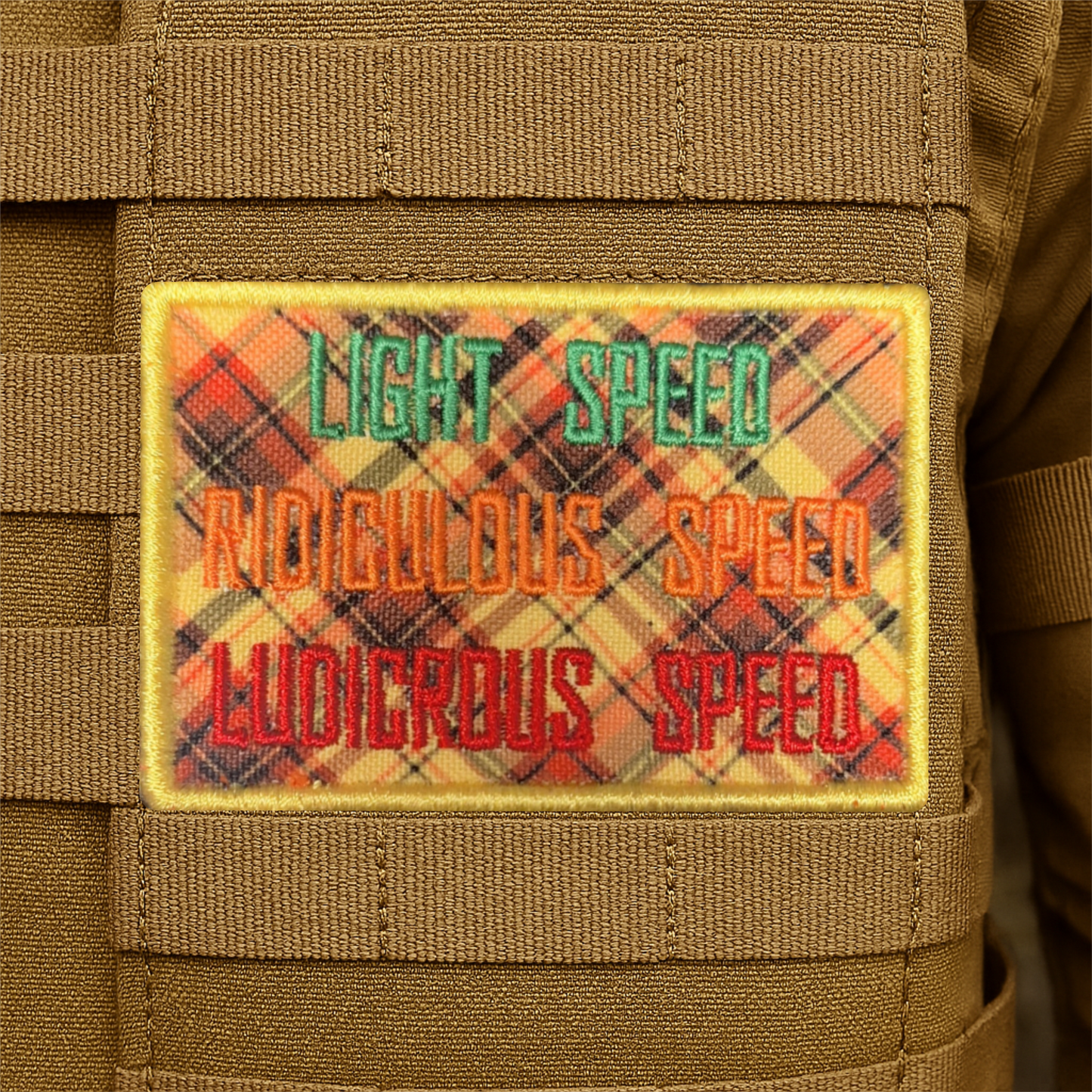 Ludicrous Speed - Plaid - Embroidered/Printed Morale Patch