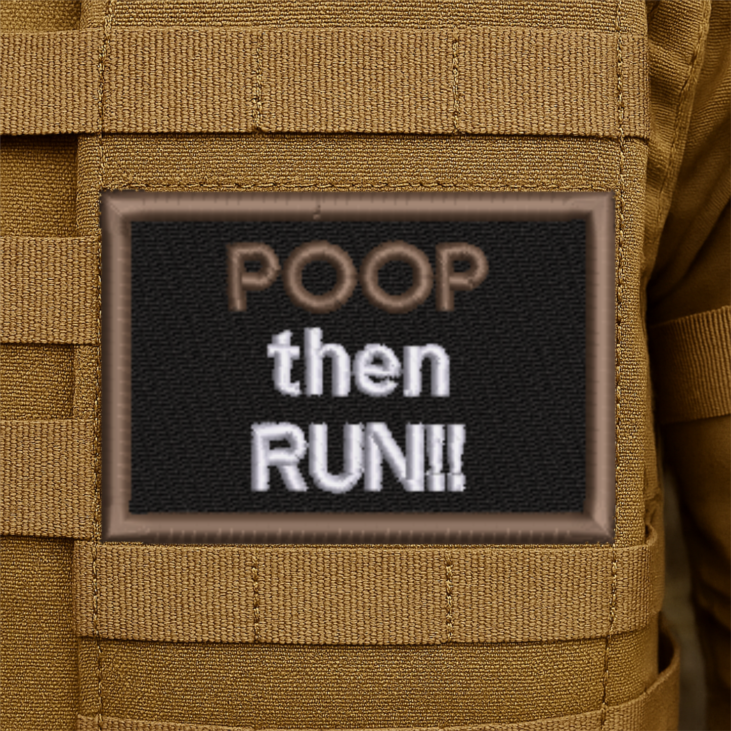 Poop Then Run Funny Embroidered Morale Patch