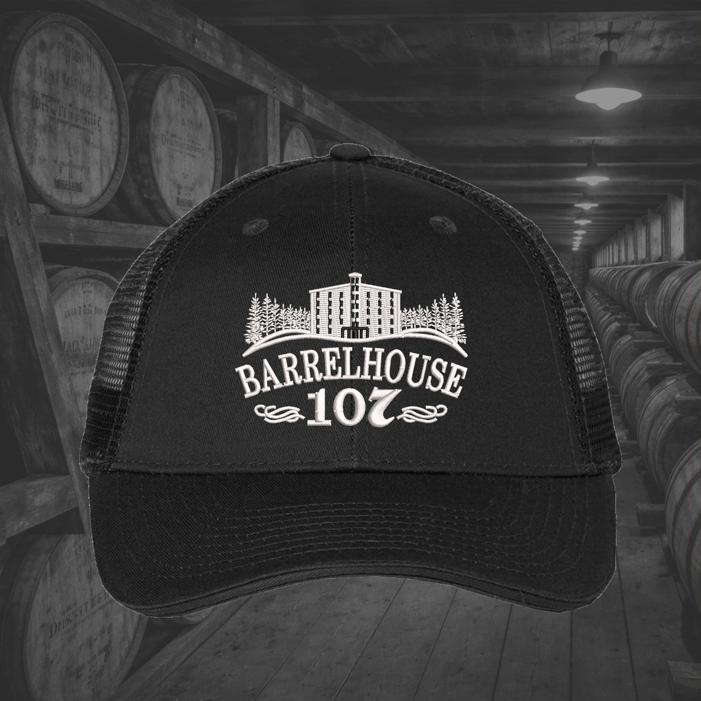 Barrelhouse 107 Embroidered Caps, Multiple Hat Color Options