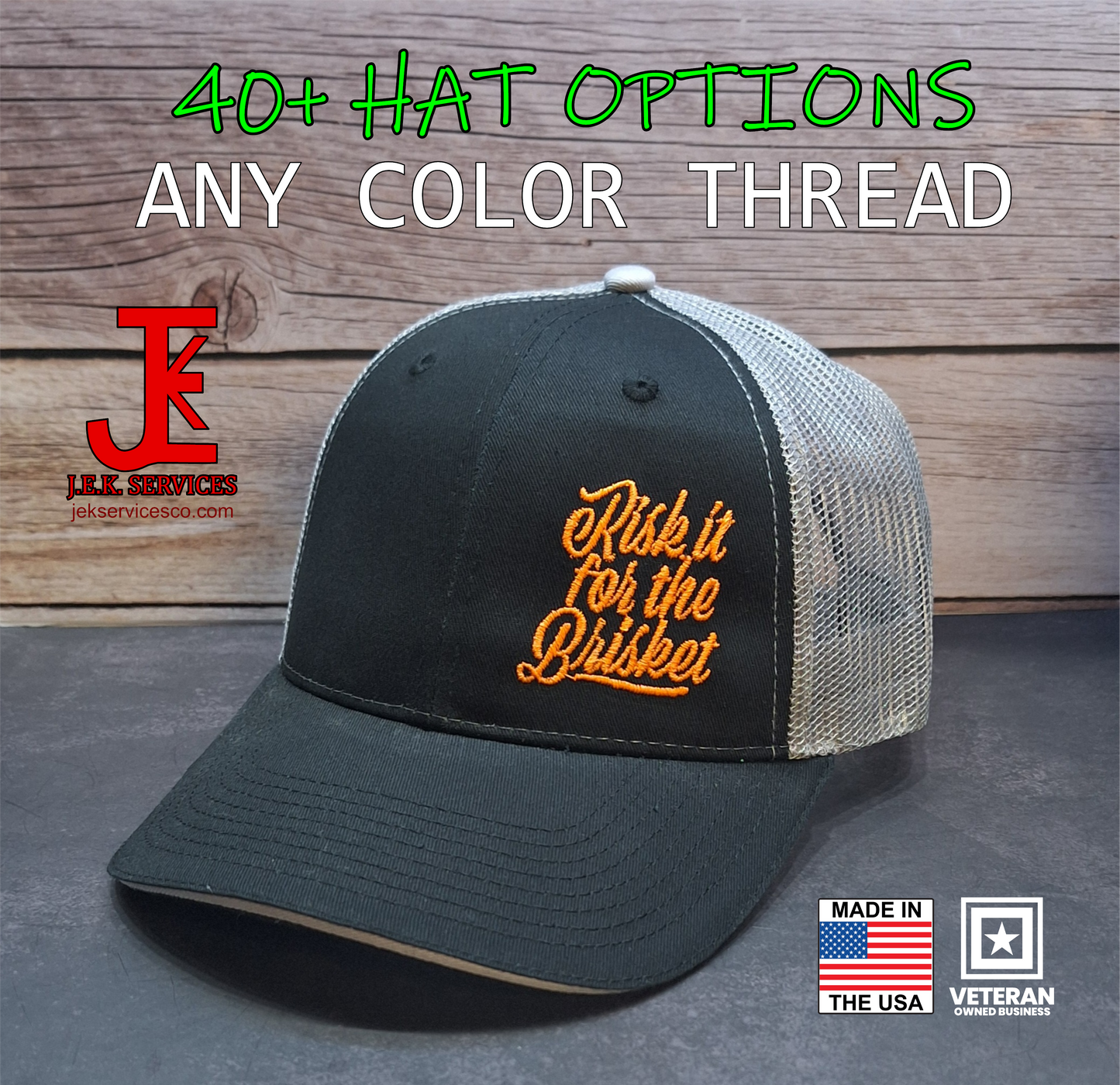 Risk It for the Brisket Embroidered Snapback & Flexfit Caps
