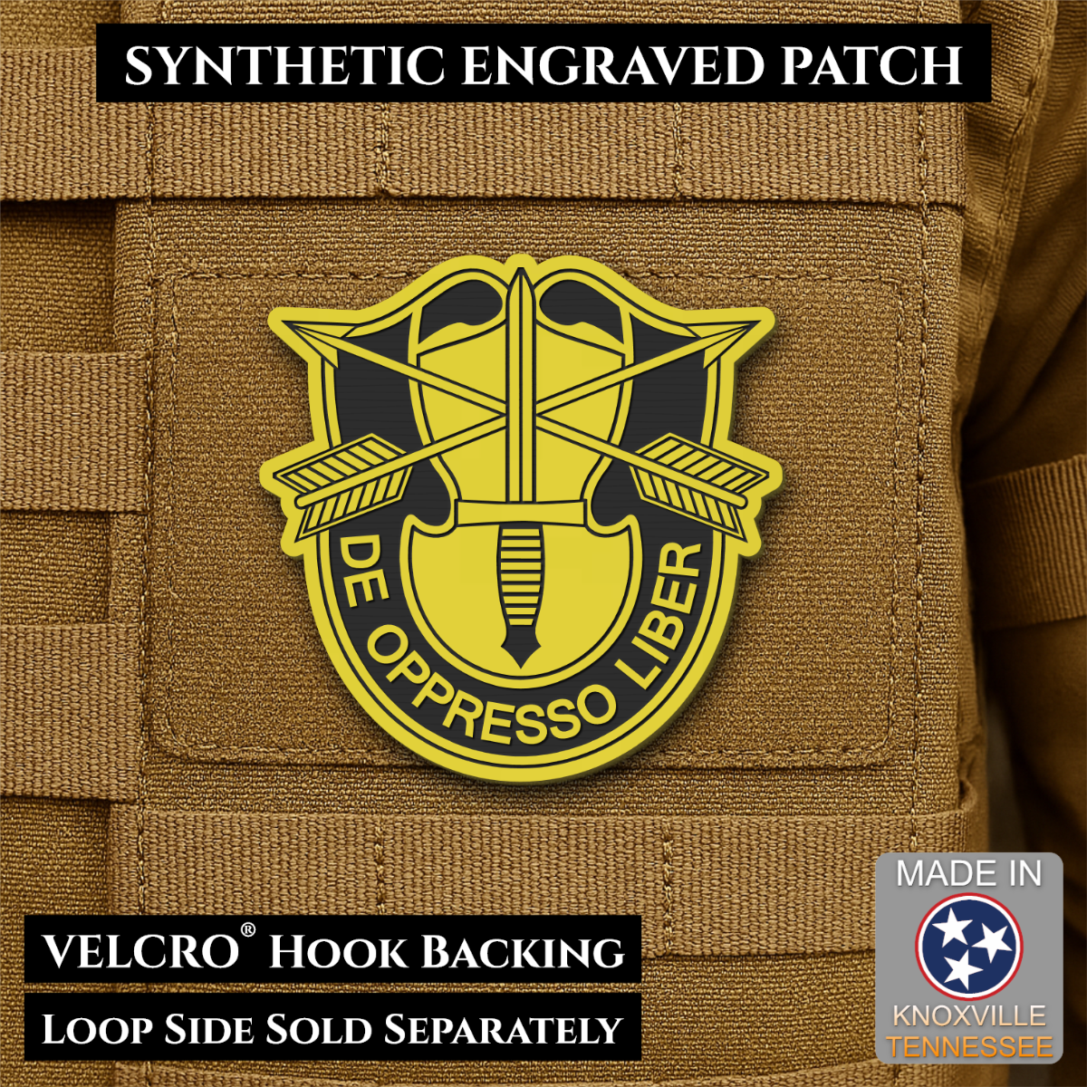 Army Special Forces Unit Crest Morale Patch, 2.5" | Made in USA | VELCRO® Brand Hook Backing
