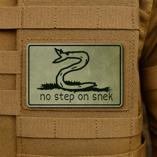 No Step On Snek Funny Morale Patch 2"x3" Hook & Loop | Made in USA