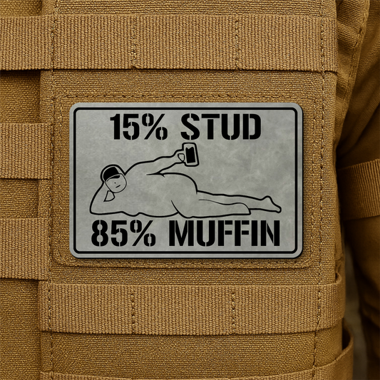 Stud Muffin Funny Morale Patch 2"x3" Hook & Loop | Made in USA