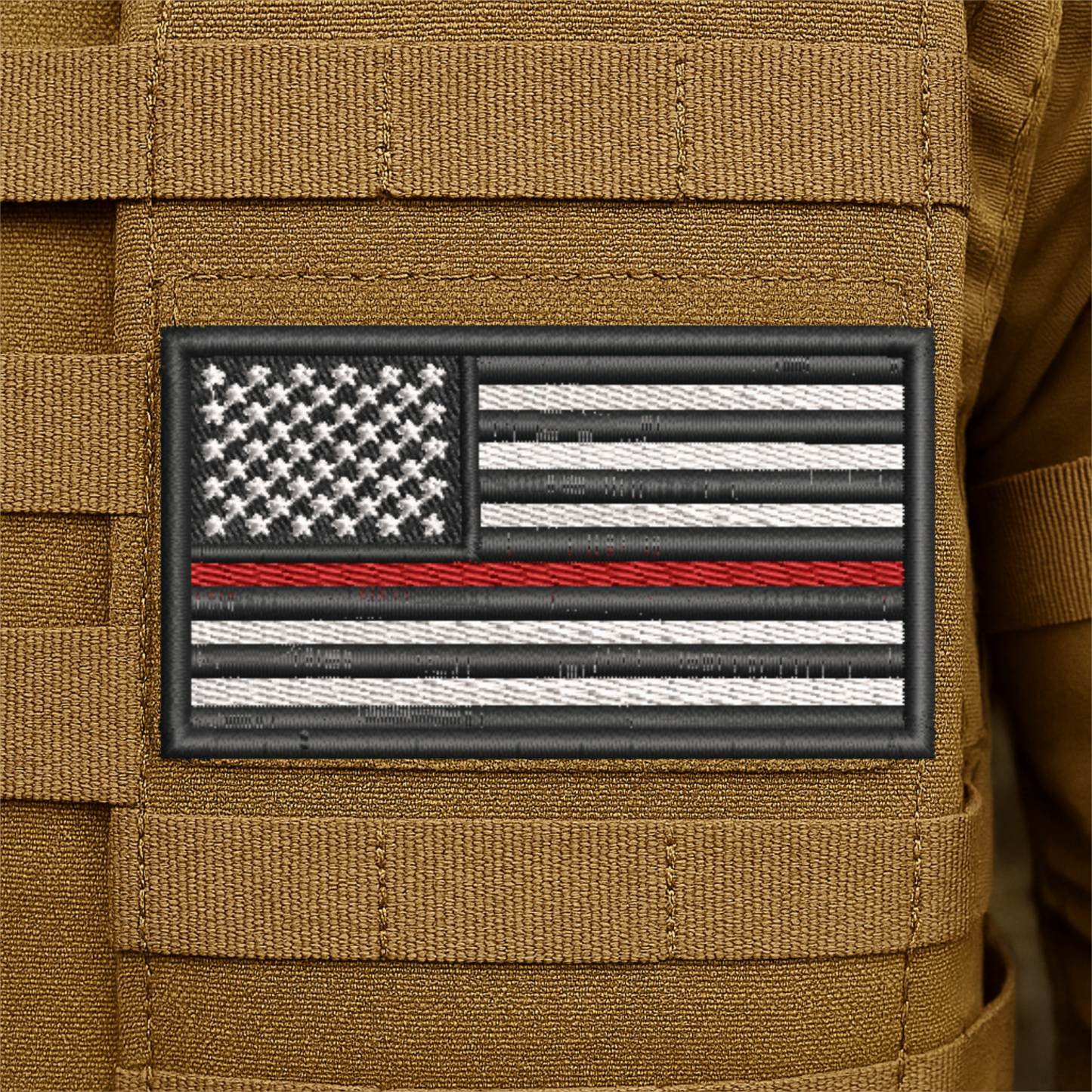 Thin Red Line American Flag Embroidered Morale Patch
