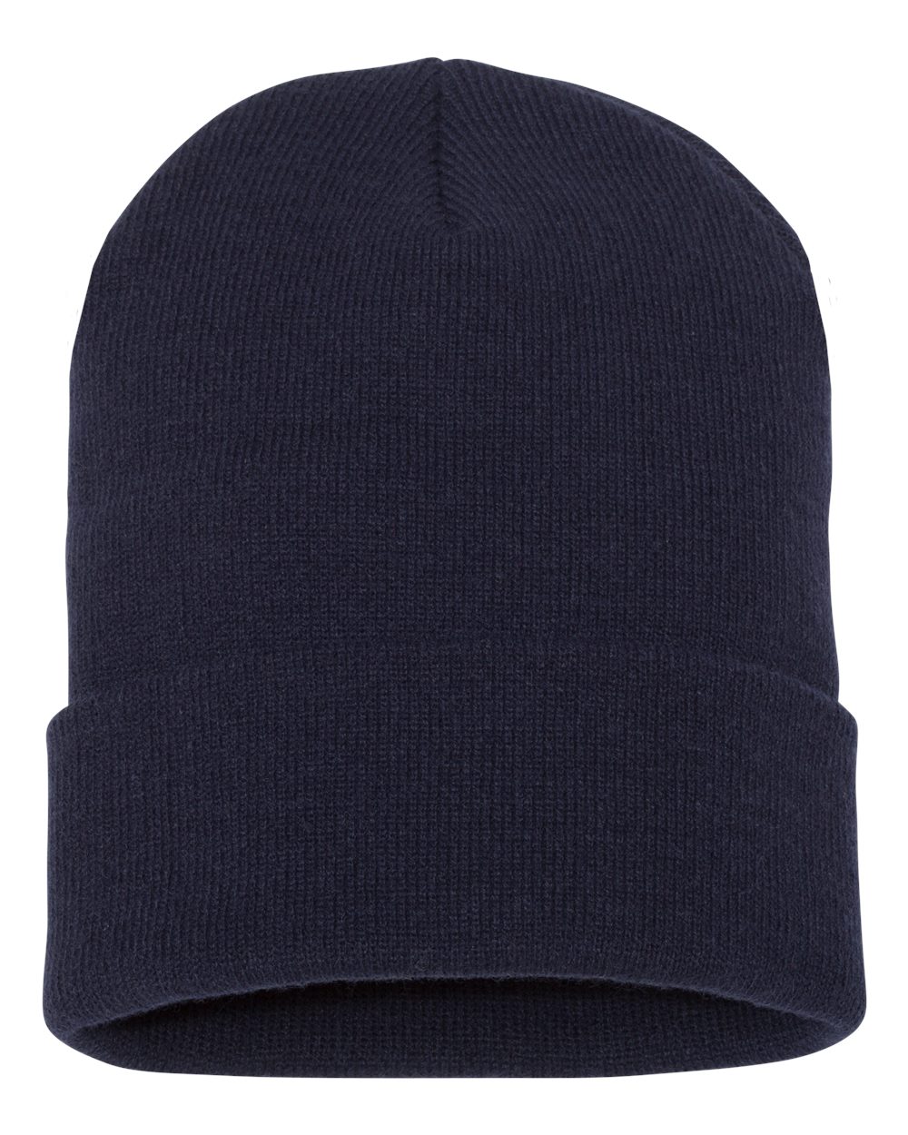 Blank 12-inch cuffed beanie, navy color