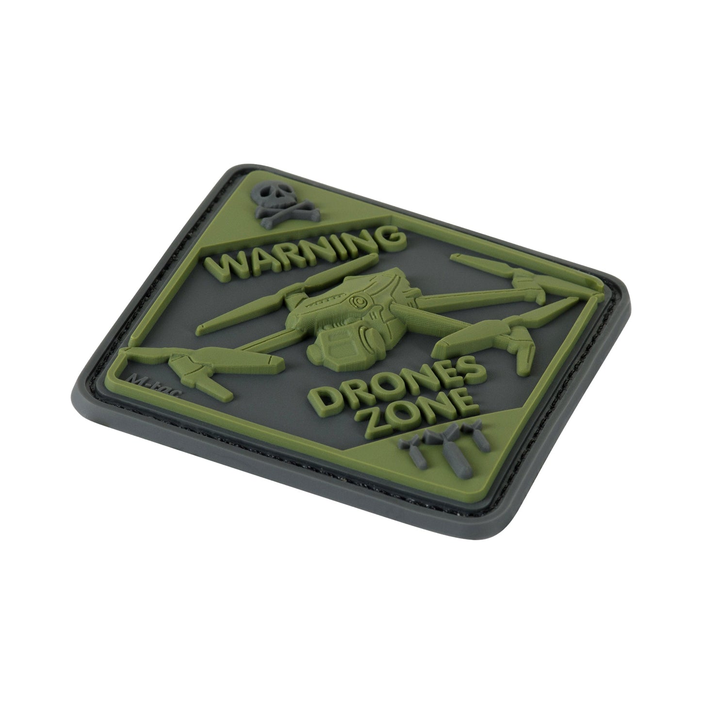 Warning Drones Zone PVC Morale Patch – M-Tac Tactical Hook & Loop Drone Operator Patch for Backpack, Plate Carrier & Range Bag