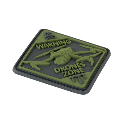 Warning Drones Zone PVC Morale Patch – M-Tac Tactical Hook & Loop Drone Operator Patch for Backpack, Plate Carrier & Range Bag