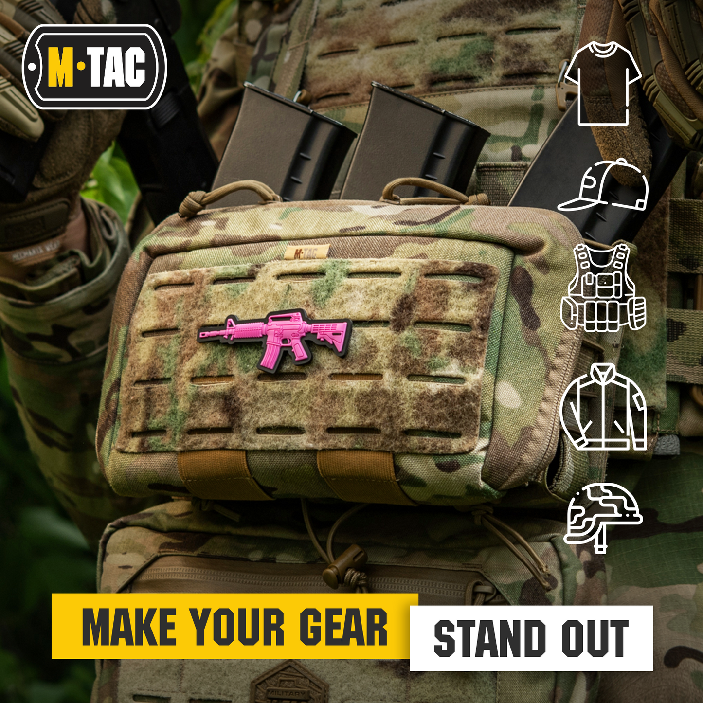 M4 Rifle 3D PVC Morale Patch | M-Tac Tactical Patch