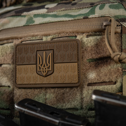 Ukraine Flag Embossed PVC Morale Patch – M-Tac Tactical Hook & Loop Ukrainian Trident Patch for Backpack, Plate Carrier & Uniform