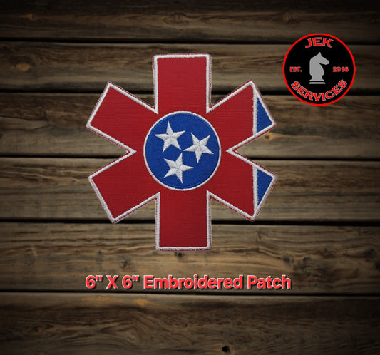 Tennessee EMS Star of Life Patch (6 x 6 Inch)