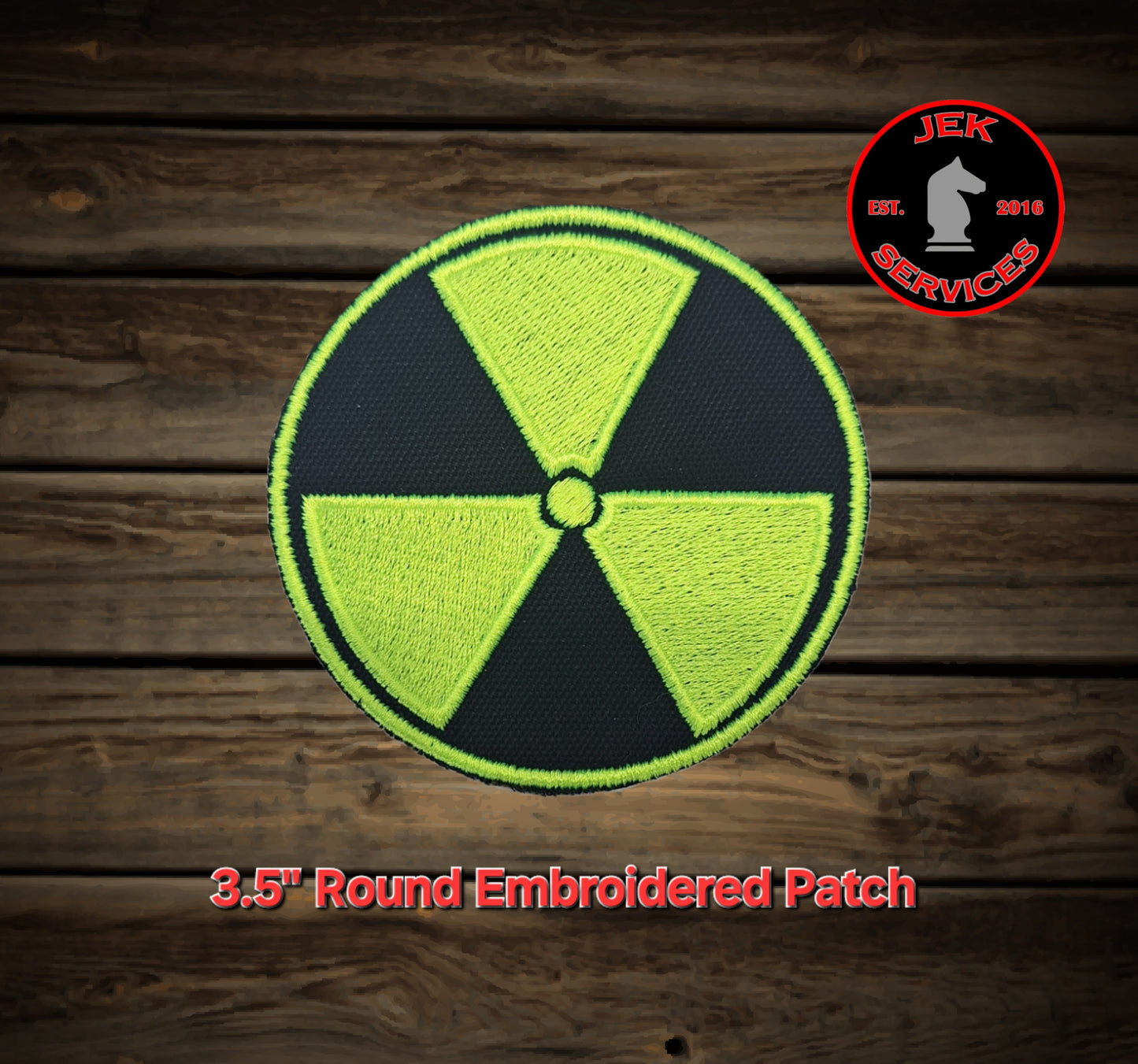 Radioactive Symbol Embroidered Patch (3.5 Inch Round)