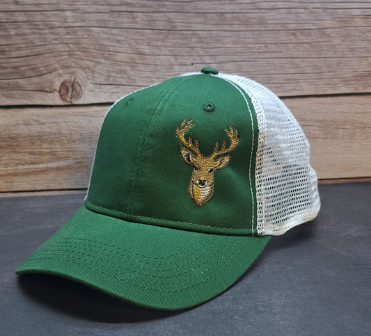 Deer Head Buck Embroidered Hat