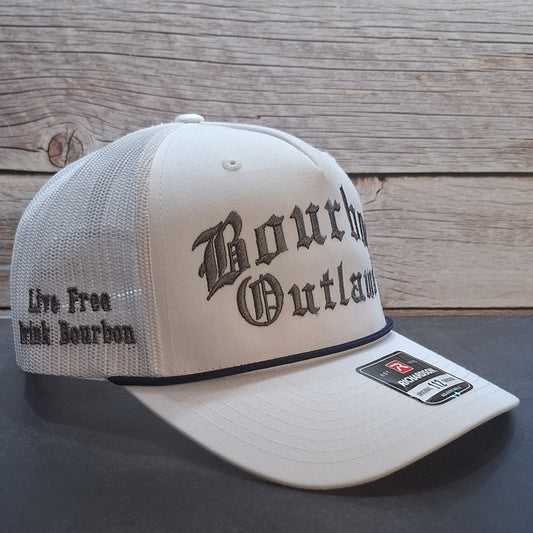 Bourbon Outlaws Old English Embroidered Cap with Customized Options