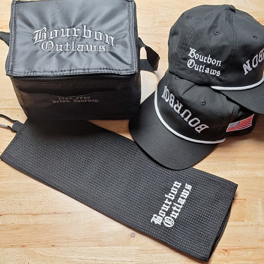 Bourbon Outlaws Golf Hat, Towel, and Cooler Combo