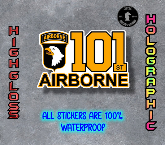 101st Airborne Division Varsity Style Waterproof Sticker Decal for Water Bottles & Laptops