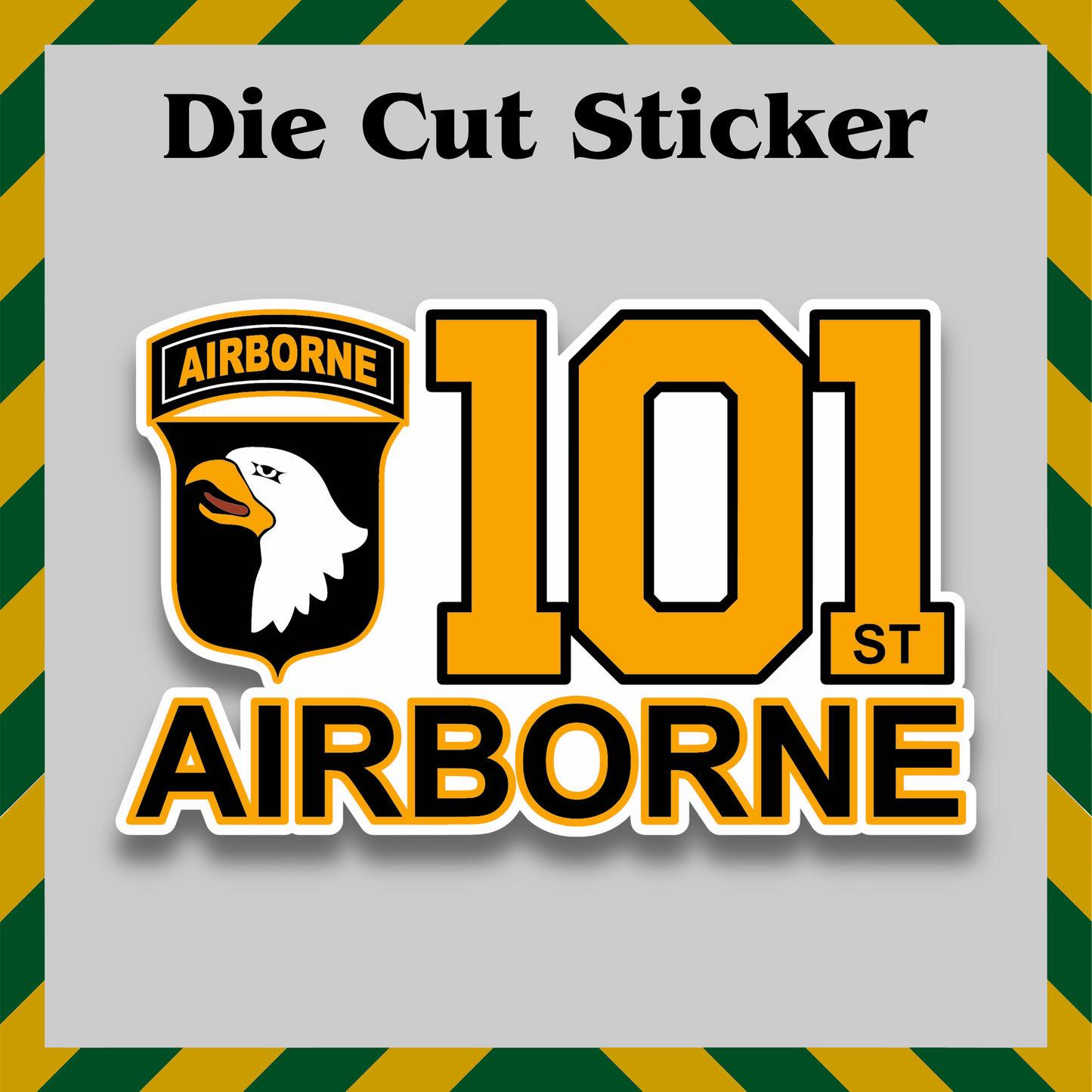 101st Airborne Division Sticker – Army Veteran Vinyl Decal, Waterproof Military