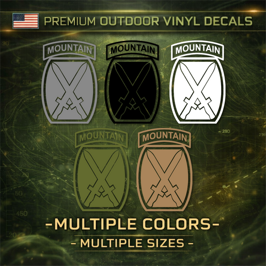 10th Mountain Division Vinyl Decal – US Army Sticker | Multiple Sizes & Colors