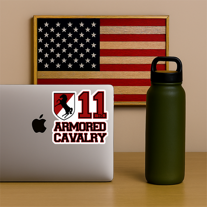 11th Armored Cavalry Sticker – Army Veteran Vinyl Decal, Waterproof Military