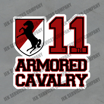 11th Armored Cavalry Sticker – Army Veteran Vinyl Decal, Waterproof Military