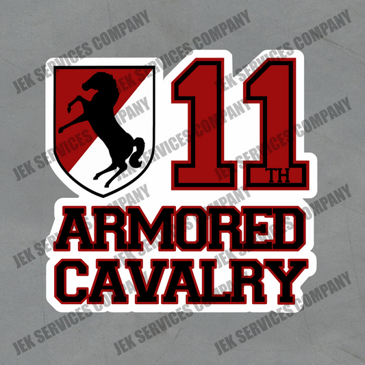 11th Armored Cavalry Sticker – Army Veteran Vinyl Decal, Waterproof Military