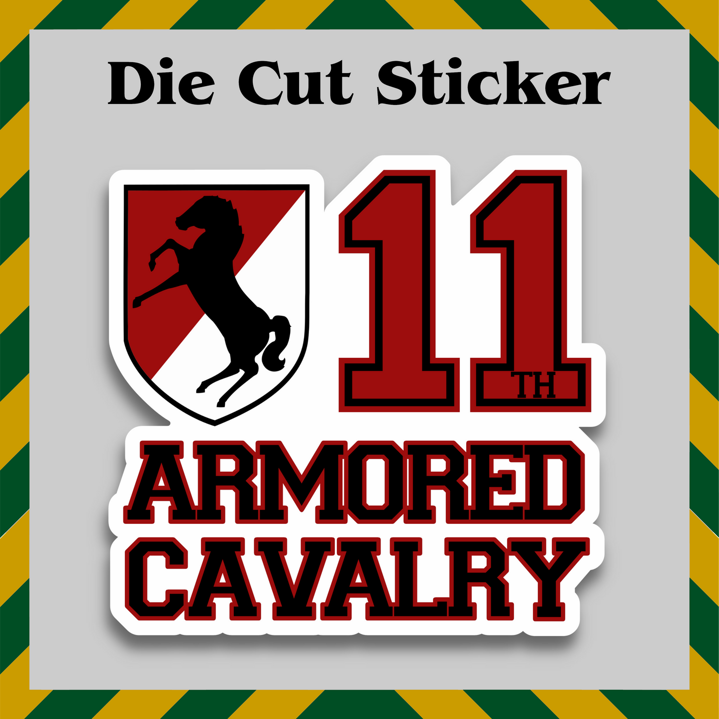 11th Armored Cavalry Sticker – Army Veteran Vinyl Decal, Waterproof Military