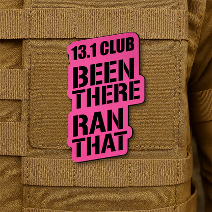13.1 Club Been There Ran That Funny Half-Marathon Running Morale Patch 1.8"x3" Hook & Loop | Made in USA