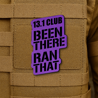 13.1 Club Been There Ran That Funny Half-Marathon Running Morale Patch 1.8"x3" Hook & Loop | Made in USA