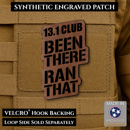 Walnut Leather 13.1 Club Been There Ran That laser engraved synthetic morale patch for half marathon runners